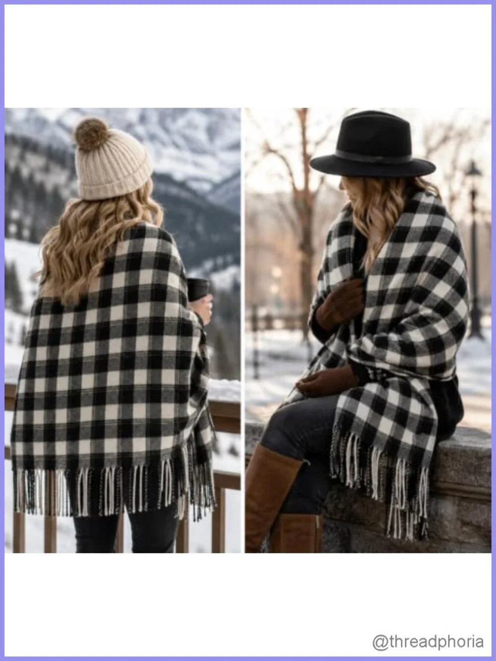 Winter Plaid Scarf Lightweight Soft Warm Shawl Wrap for Cold Weather Women Men